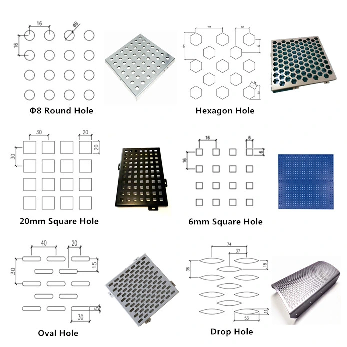 CNC Laser Cutting Perforated Aluminum Wall Panels for Exterior Wall Decoration